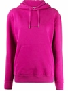 Saint Laurent Logo-print Drawstring Hoodie In Rosa