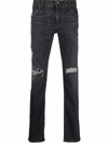 DOLCE & GABBANA DISTRESSED SLIM-CUT JEANS