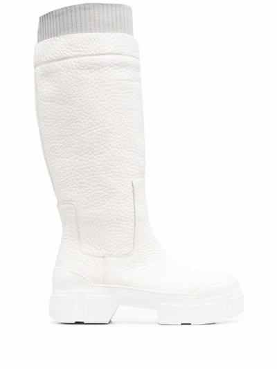 Vic Matie Quintino Knee-high Leather Boots In White