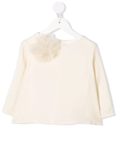 Bonpoint Bow Detail Blouse In 002 Blanc Lait