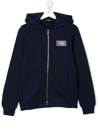 Dsquared2 Kids' Logo-patch Hooded Jacket In Black