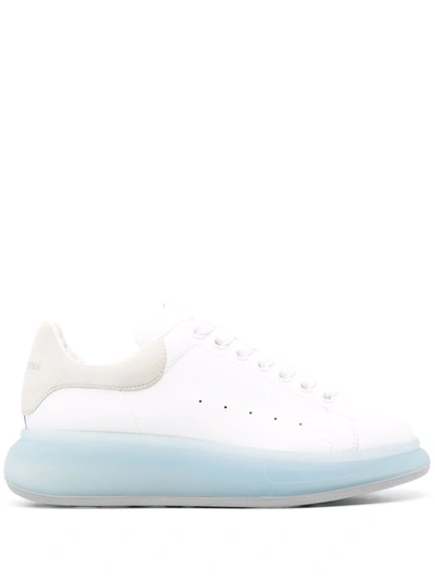 Alexander Mcqueen Oversized Low-top Sneakers In White And Frost Blue