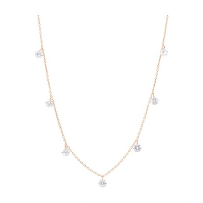 Persée Necklace Danaé 7 Spaced Diamonds In Rose Gold