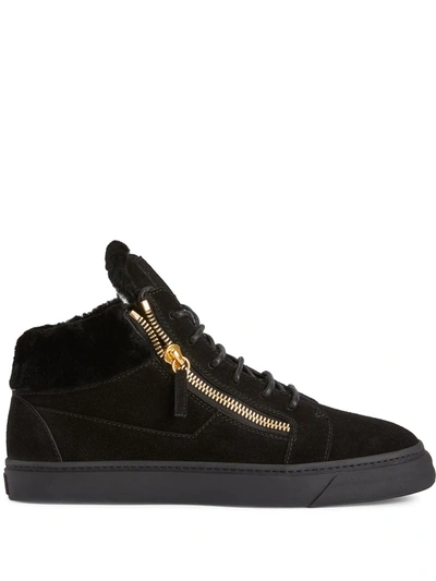 Giuseppe Zanotti Kriss Suede Mid-top Trainers In Black