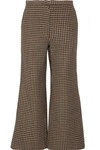 ROSETTA GETTY Cropped houndstooth wool flared pants