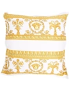 Versace Medusa Barocco-print Cushion In White/black