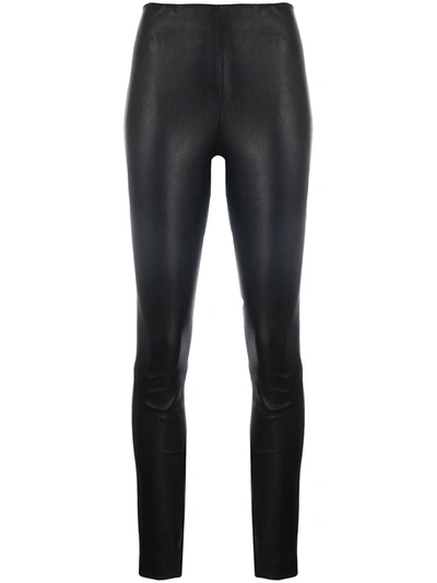 Theory Fitted Matte Leggings In Black