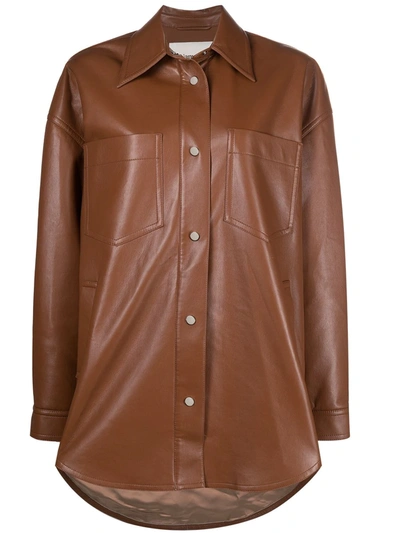 Nanushka Brown Regenerated Leather Martin Jacket