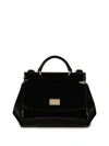Dolce & Gabbana Kids' Sicily Patent Leather Shoulder Bag In Black
