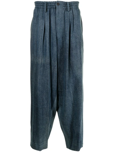 Yohji Yamamoto Wide-leg Denim Trousers In Blau
