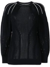 CHLOÉ EMBROIDERED DETAILING RIBBED KNIT JUMPER