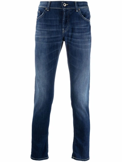 Dondup Stonewashed Slim-cut Jeans In Blue
