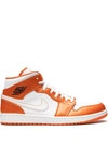 Jordan Air  1 Mid Se Basketball Shoe In Electro Orange/ Black/ White
