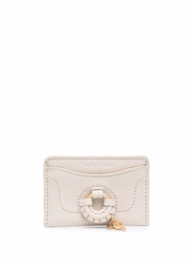 See By Chloé Viola Topstitched Cardholder In Cement Beige
