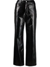 Rotate Birger Christensen Birger Christensen Rotie Croc Embossed Faux Leather Pants In Schwarz