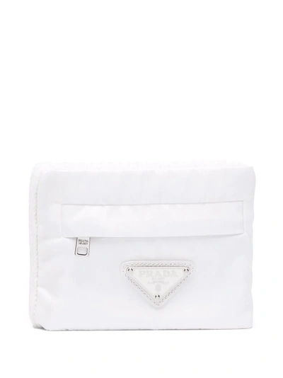 Prada Knitted Pouch Wallet In White