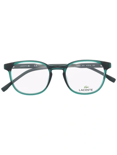 Lacoste Kids' Logo-plaque Round-frame Glasses In Green
