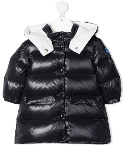 Moncler Babies' Hooded Padded Patch-detail Jacket In Blue