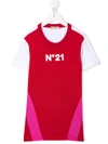 N°21 COLOUR-BLOCK COTTON T-SHIRT