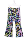 VERSACE BAROQUE-PATTERN FLARED TROUSERS