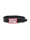Dsquared2 Enamelled-logo Buckle Belt In Black