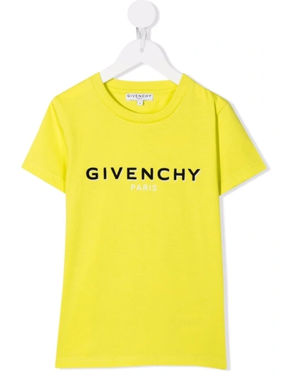 Givenchy Kids' Logo-print T-shirt In Yellow