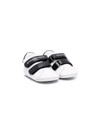 Givenchy Babies' Logo-print Touch-strap Trainers In White