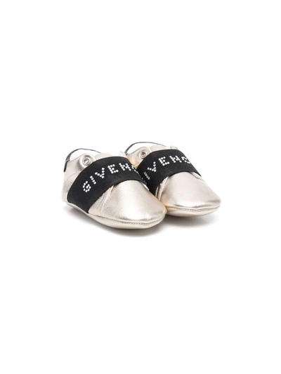 Givenchy Babies' Logo-print Slip-on Sneakers In Gold