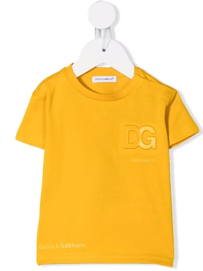 Dolce & Gabbana Babies' Kids Cotton Logo T-shirt (3-30 Months) In Giallo