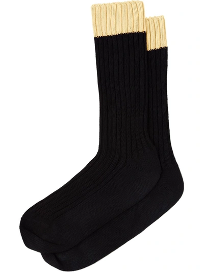 Prada Contrasting Detail Socks In Black