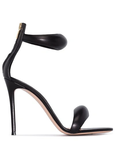 Gianvito Rossi Bijoux 105mm Puffy Napa Ankle-cuff High-heel Sandals In Black