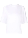 Vince Wide-sleeve Pima Cotton Crop Tee In White