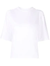 Vince Wide-sleeve Pima Cotton Crop Tee In Optic White