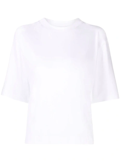 Vince Wide-sleeve Pima Cotton Crop Tee In Optic White