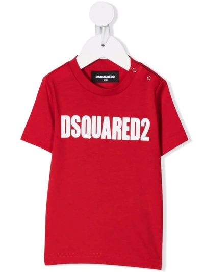 Dsquared2 Babies' Logo-print Cotton T-shirt In 红色