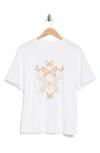 Abound Graphic Crew Neck Oversized T-shirt In White Butterflies