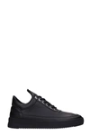 FILLING PIECES FILLING PIECES LOW TOP RIPPLE trainers IN BLACK LEATHER,10127541847