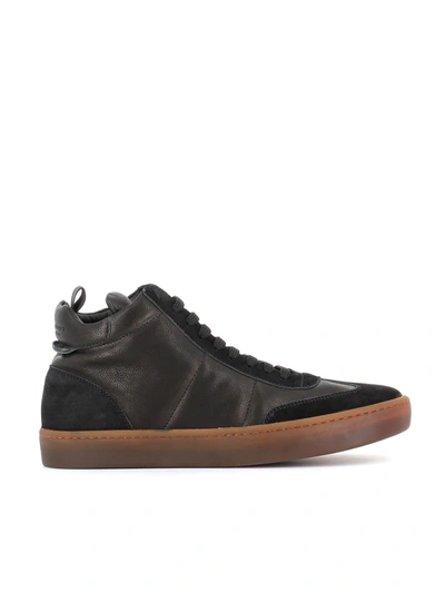 Officine Creative Kombined Leather Trainers In Black