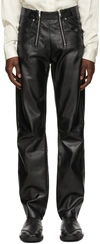 GMBH BLACK FAUX-LEATHER THOR TROUSERS