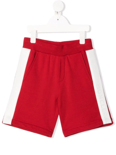 Moncler Kids' Logo-band Track Shorts In Red