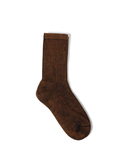 Balenciaga Bleached Tie-dye Ankle Socks In Brown