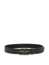 BALENCIAGA CROC-EMBOSSED BB LOGO BELT DARK GREY,4D0EE80F-36AB-AB2D-6433-4509D975F999