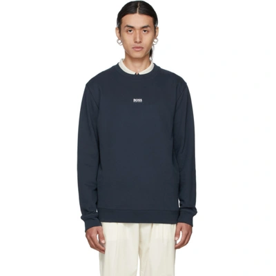 Hugo Boss Weevo 2 Crew Neck Sweatshirt In Navy