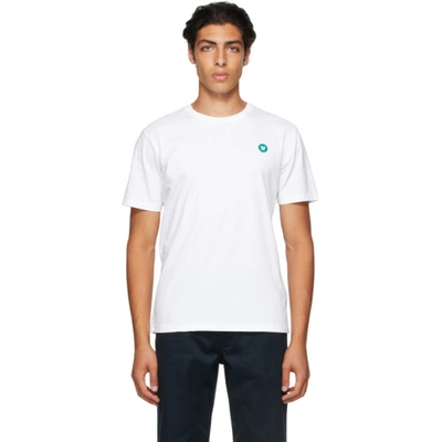 Wood Wood Ace Small Aa Logo Cotton T-shirt In Bright White