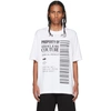 VERSACE JEANS COUTURE WHITE BARCODE T-SHIRT