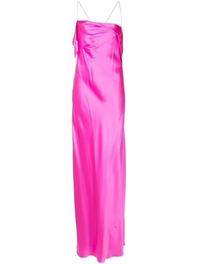 Michelle Mason Bias-cut Silk Gown In Pink