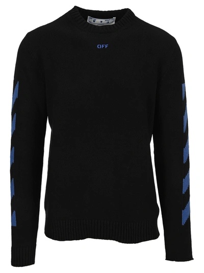 Off-white Intarsia-knit Long-sleeve Jumper In Black