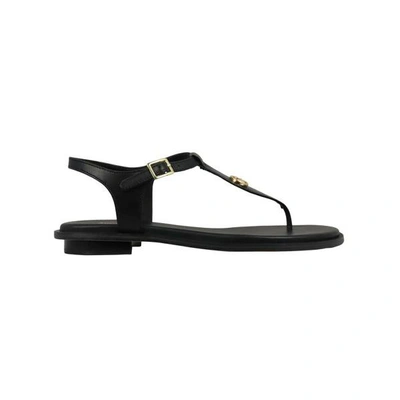 Michael Michael Kors Logo Plaque Ankle Strap Sandals In Nero