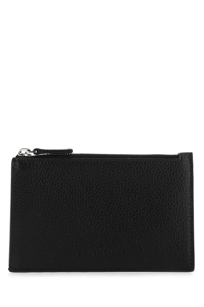 Balenciaga Men's Wallet Genuine Leather Coin Case Holder Purse Card In Black