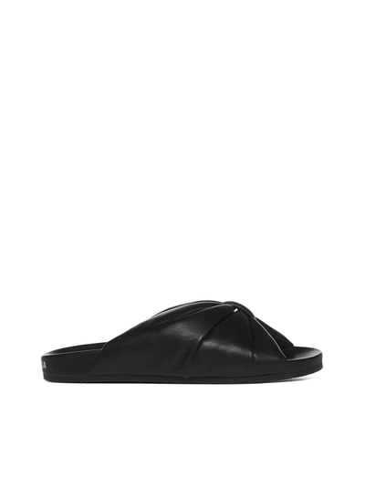 Balenciaga Puffy Knot Slide Sandals In Black